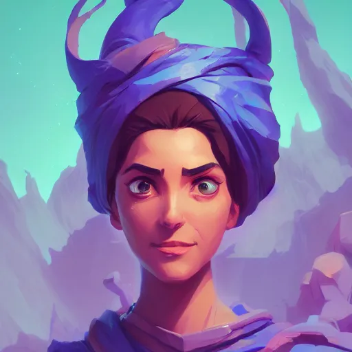 Image similar to profile portrait, maya ali mage, gloomhaven, dynamic lighting, gaudy colors, octane render aesthetic, matte painting concept art, official fanart behance hd artstation by jesper ejsing, by rhads and makoto shinkai and lois van baarle and ilya kuvshinov and rossdraws