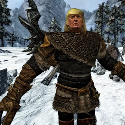 Image similar to donald trump in skyrim