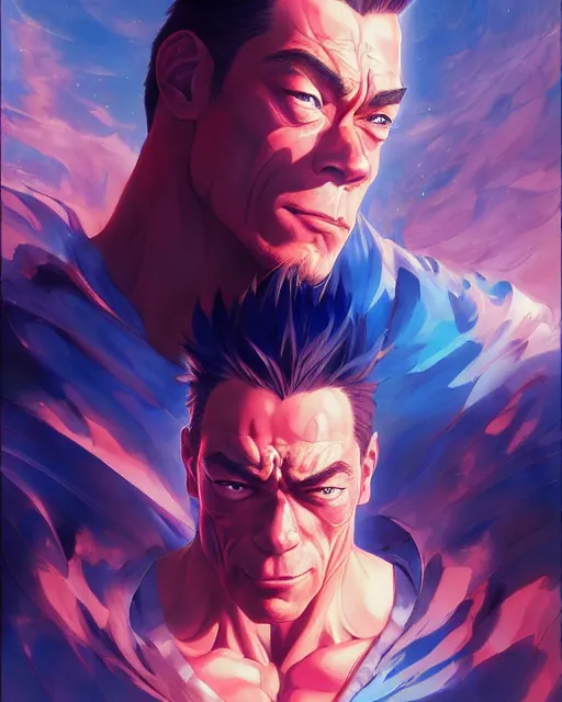 Prompt: anime portrait of Jean Claude van Damme as an anime man by Stanley Artgerm Lau, WLOP, Rossdraws, James Jean, Andrei Riabovitchev, Marc Simonetti, and Sakimichan, trending on artstation