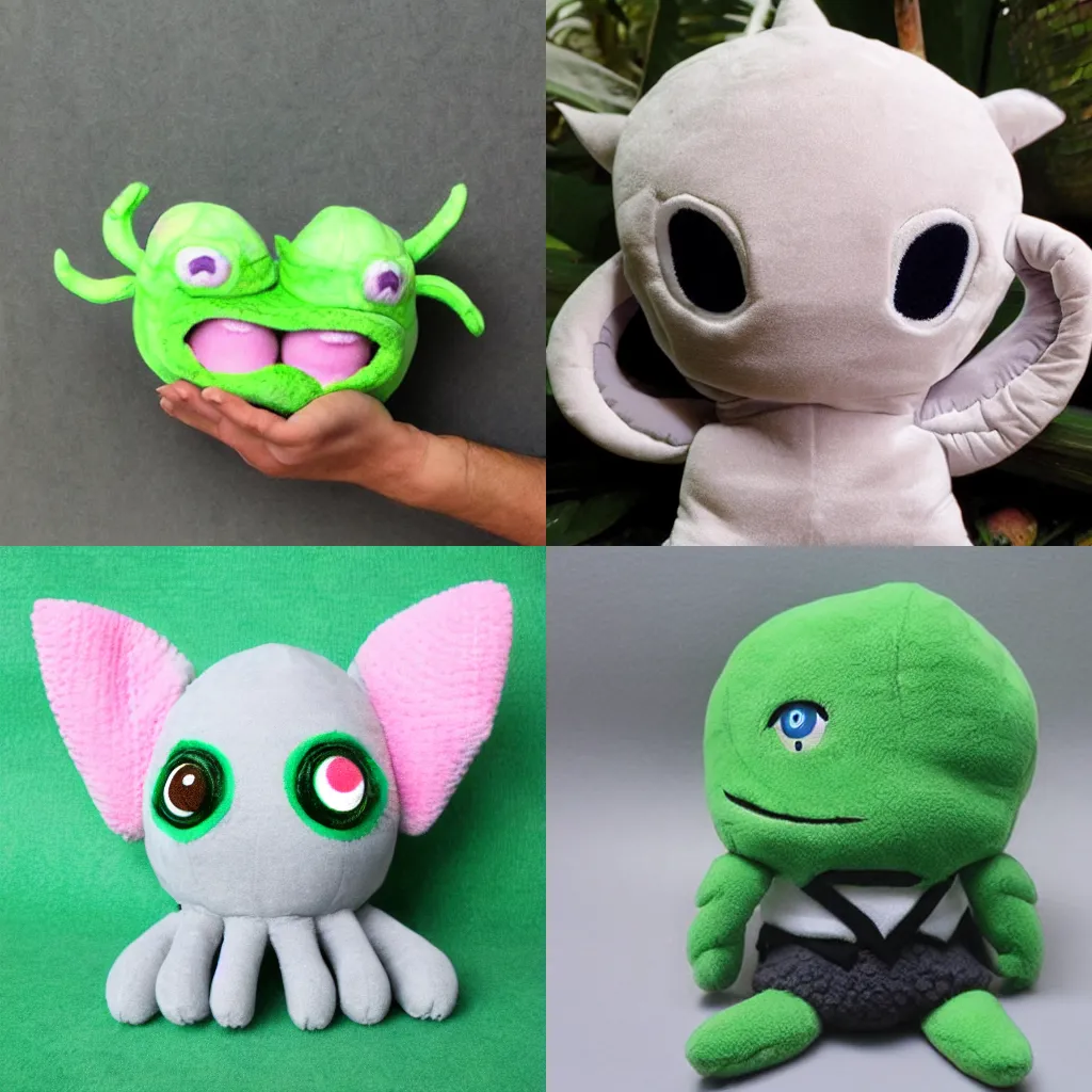 Prompt: cute cthulu plushie