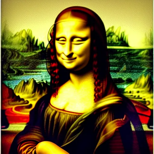 Prompt: mona lisa painted by picasso