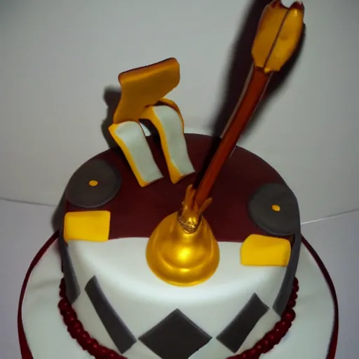 Image similar to birthday cake with golden axe