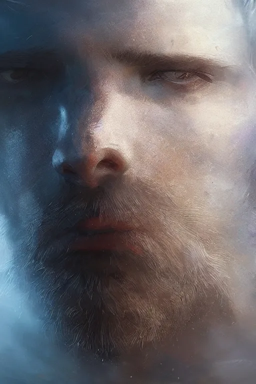 Image similar to King Arthur, close-up portrait, powerfull, intricate, elegant, volumetric lighting, scenery, digital painting, highly detailed, artstation, sharp focus, illustration, concept art, ruan jia, steve mccurry