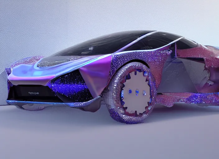 Image similar to hyperrealism, detailed textures, photorealistic 3 d render, a photorealistic futuristic kama - 1 concept car with a sky full of stars colour scheme, sharp focus, ultra realistic, ultra high pixel detail, cinematic, intricate, cinematic light, concept art, illustration, art station, unreal engine 8 k