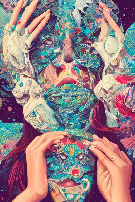 Image similar to a human smiling cute, Tristan Eaton, victo ngai, artgerm, RHADS, ross draws