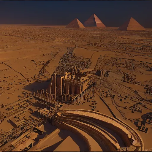 Prompt: an scene of an intricate hyper detailed sphynx in giza, cinematic lighting, bird's - eye view