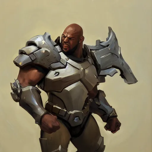 Prompt: greg manchess portrait painting of fully armored and armed the foundation aka dwayne the rock as overwatch character, medium shot, asymmetrical, profile picture, organic painting, sunny day, matte painting, bold shapes, hard edges, street art, trending on artstation, by huang guangjian, gil elvgren, ruan jia, greg rutkowski, gaston bussiere