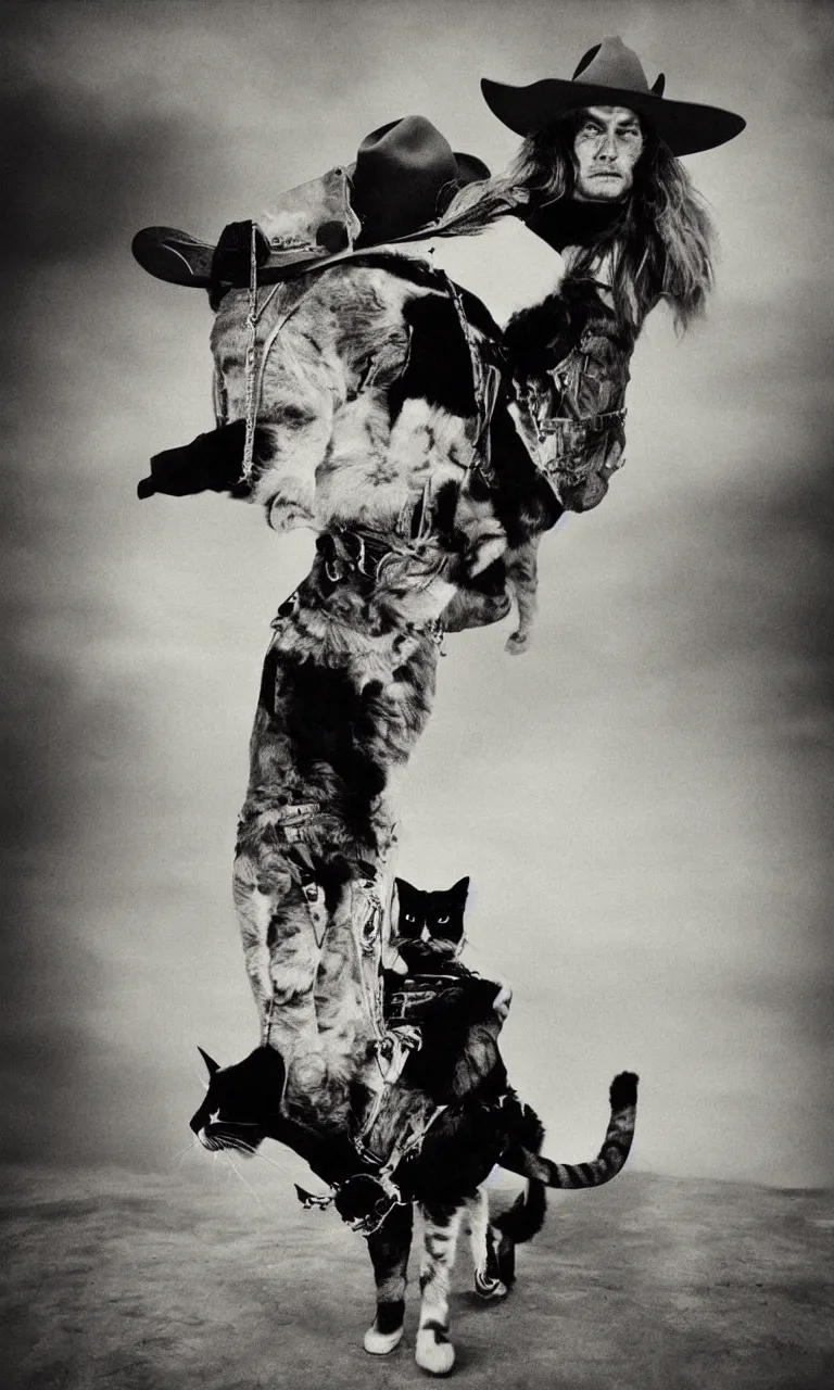 Prompt: Cowboy-cat by Anton Corbijn