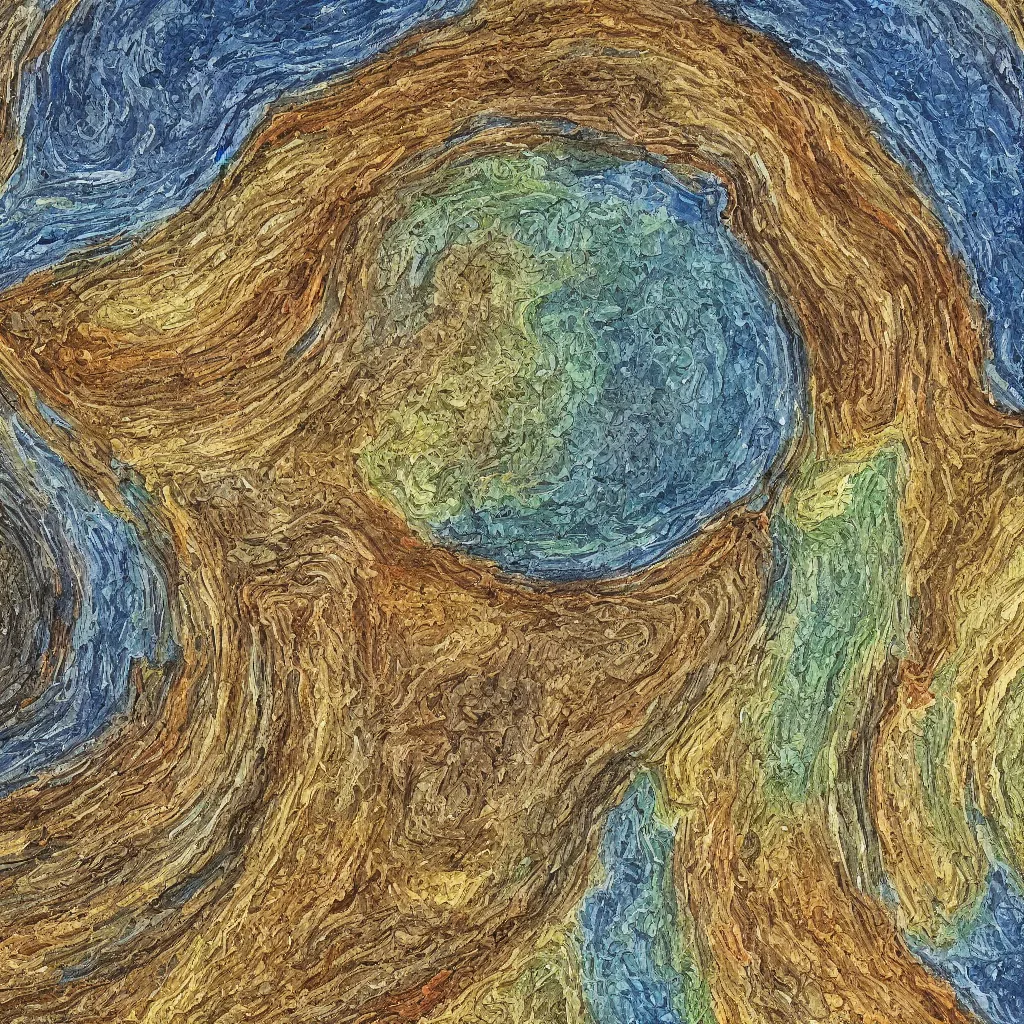 Prompt: A detailed painting of a cross-section of the Earth, high detail, digital art