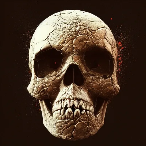 Image similar to portrait_of_a_melting_skull._intricate_abstract._intricate_artwork._by_Tooth_Wu_wlop_beeple_dan_mumford._octane_render_trending_on_artstat