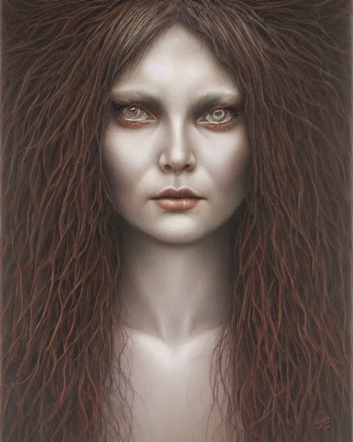 Prompt: Her eyes wide by Ed Binkley, oil on canvas