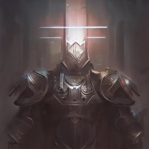 Image similar to concept art by jama jurabaev, knight templar, imperial military, cyberpunk, trending on artstation, high quality, brush stroke, portraiit, symmetry, sparths, andree wallin, edvige faini, balaskas