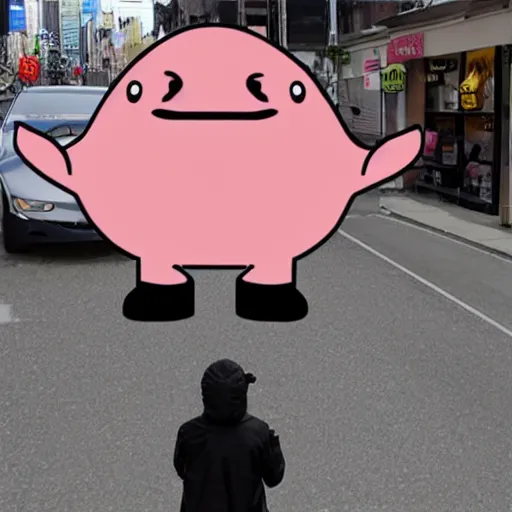 Image similar to majin buu in google street view