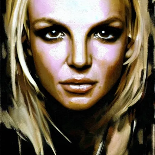 Prompt: britney spears and jennifer morrison morphed together, hybrid, jeremy mann painting