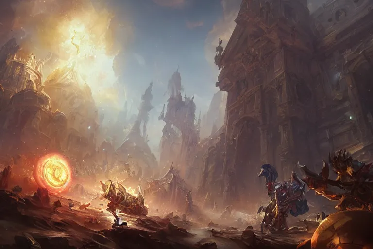 Image similar to a time traveler opening a giant portal in the baroque era, league of legends art style, hearthstone art style, epic fantasy style art by Craig Mullins, fantasy epic digital art, epic fantasy card game art by Greg Rutkowski
