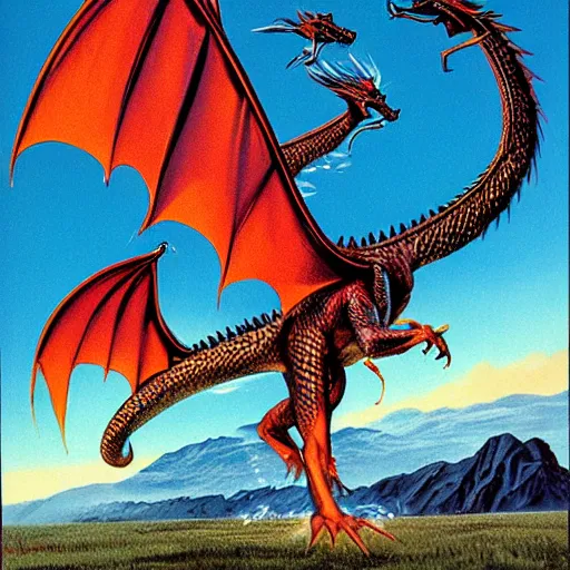 Image similar to dragon, vintage art, by ed emschwiller