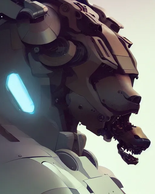 Image similar to mecha male bear portrait, handsome, cyborg, intricate mechanical body, robot eyes, hyper realistic 3 d render by ilya kuvshinov, peter mohrbacher, greg rutkowski, ryohei hase, dramatic lighting, intricate, highly detailed, sharp focus, luminous, unreal engine, blender, artstation, masterpiece, ray tracing