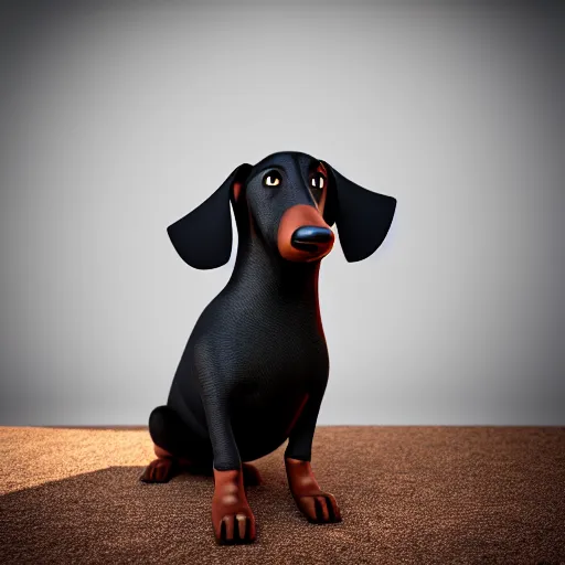 Image similar to photo of all black wiener dog wearing a mask. Matte photo, award winning. Octane render, 4k, 8k, unreal 5, very detailed, hyper control-realism, depth of field.