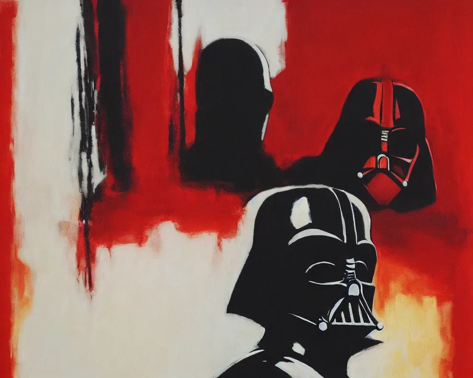 Prompt: Darth Vader in Mark Rothko style