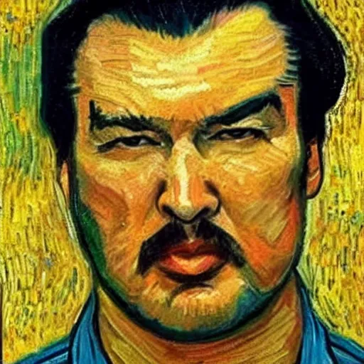 Prompt: steven seagal in the style of a van gogh painting