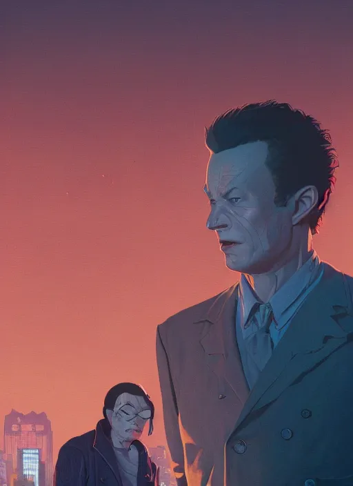 Prompt: Twin Peaks poster artwork by Michael Whelan and Tomer Hanuka, Karol Bak, Rendering of Akira & Tetsuo, from scene from Twin Peaks, full of details, by Makoto Shinkai and thomas kinkade, Matte painting, trending on artstation and unreal engine