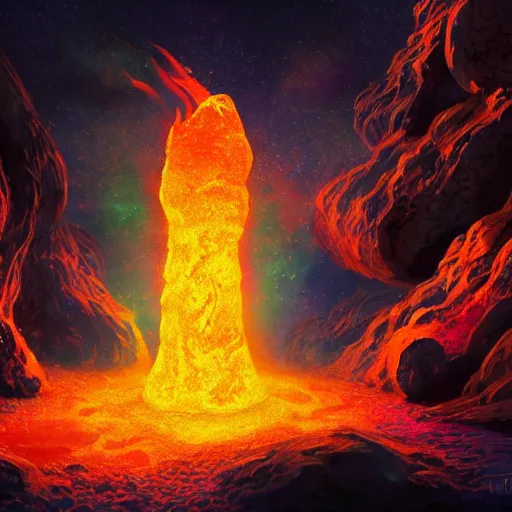 Image similar to a cosmic lava lamp, dynamic lighting, fantasy concept art, trending on art station, stunning visuals, creative, cinematic, ultra detailed