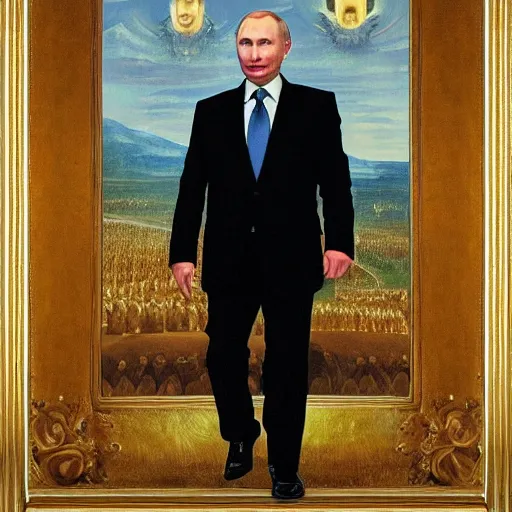 Prompt: vision of ezekiel!!!!! with vladimir putin, portrait