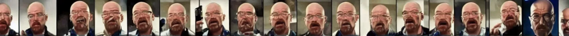 Image similar to 8 consistent frames from a video showing walter white throwing a phone