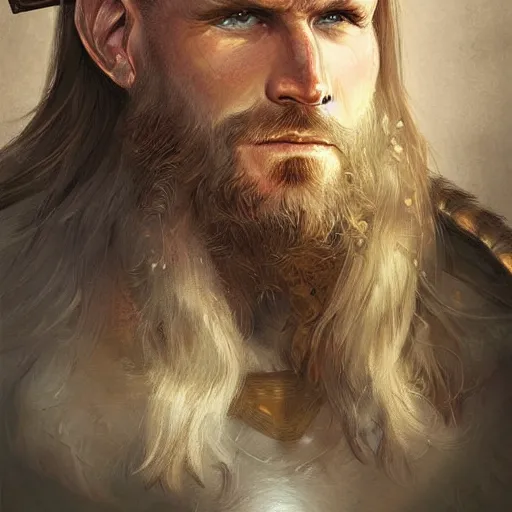 Prompt: portrait of a viking warrior, digital art, character art, by magali villeneuve