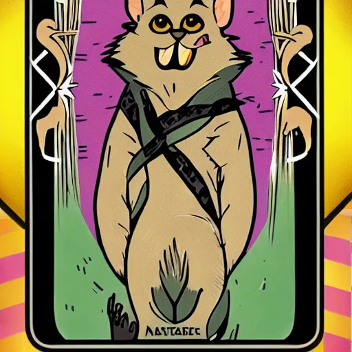 Prompt: tarot cards featuring cringe furry oc fursonas