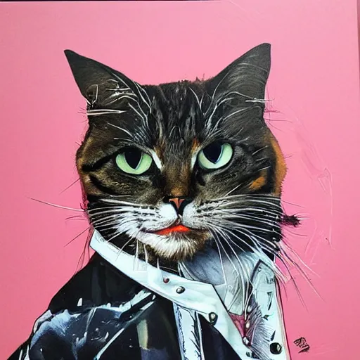 Prompt: portrait of a royal cat by Sandra Chevrier, trending on Artstation