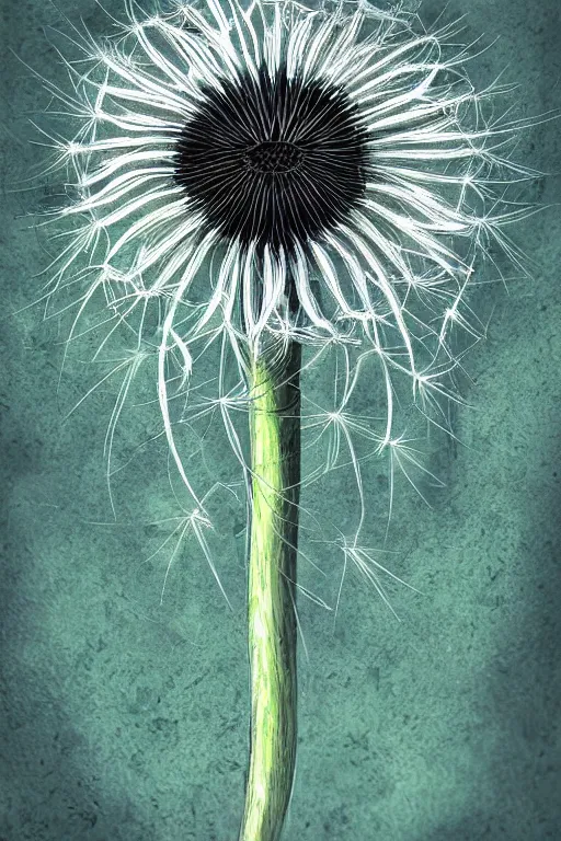 Prompt: an alien dandelion hybrid, highly detailed, digital art, sharp focus, trending on art station, anime art style