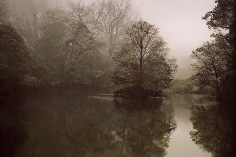 Prompt: a beautiful serene landscape filled with rivers and trees, rainy day, beautiful lighting, high depth, ultra realistic, artistic, by annie leibovitz