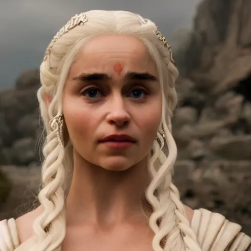 Prompt: khaleesi as a goddess in heaven, piercing eyes, highly detailed, 8k, hd, cinematic