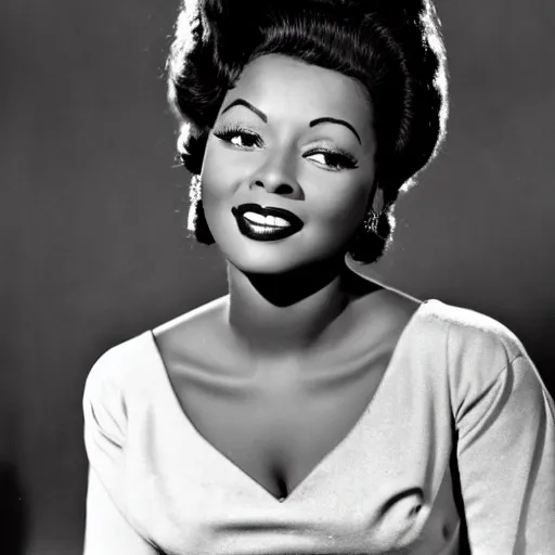 Image similar to photo of a beautiful 1 9 5 0 s black actress