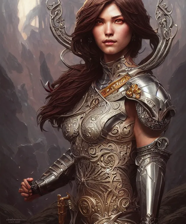 Image similar to Muscular and powerful medieval knight portrait, art nouveau, fantasy, intricate flower designs, elegant, highly detailed, sharp focus, art by Artgerm and Greg Rutkowski