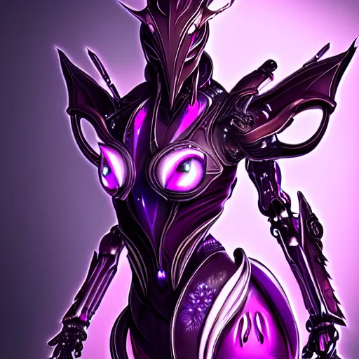 Image similar to highly detailed exquisite fanart, of a beautiful female warframe, but as an anthropomorphic robot dragon with glowing purple eyes, shiny silver armor with fuchsia accents, engraved, elegant pose, close-up shot, full shot, epic cinematic shot, sharp claws for hands, professional digital art, high end digital art, singular, realistic, DeviantArt, artstation, Furaffinity, 8k HD render