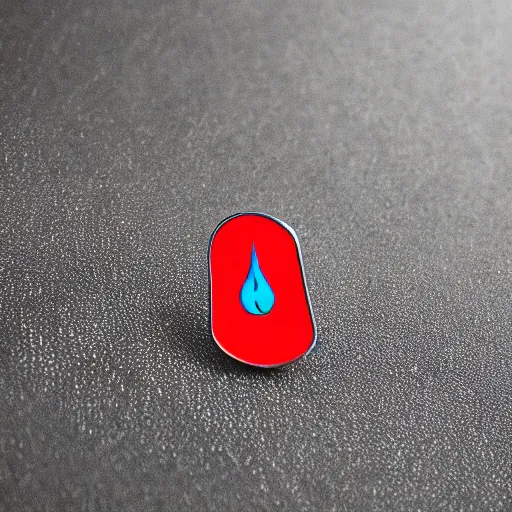 Prompt: an award - winning photograph of minimalistic clean flames warning enamel pin, beautiful cinematic light, behance