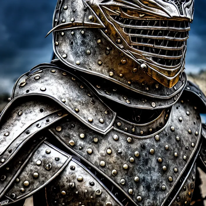 Prompt: photo of a warrior with metal lizard themed armour, highly detailed, 4 k, hdr, smooth, sharp focus, high resolution, award - winning photo