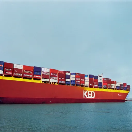 Image similar to maersk container ship, kodak ektachrome,