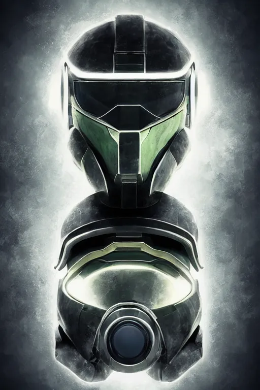 Image similar to robot ninja mask helmet halo master chief radiating a glowing aura global illumination ray tracing hdr fanart arstation by ian pesty and katarzyna da „ bek - chmiel