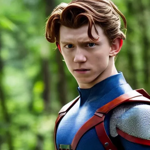 Image similar to Tom Holland as Link from The Legend of Zelda live-action movie