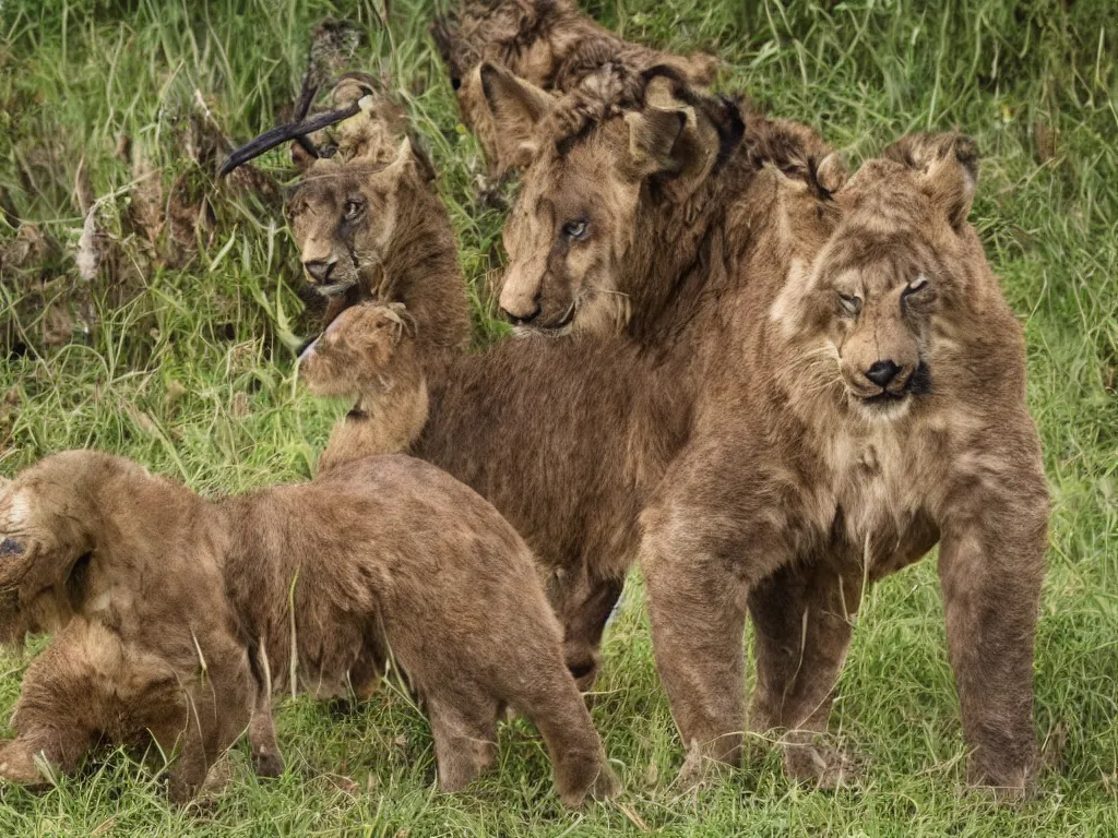 Prompt: african hybrid animals presented by david attenborough, bbc nature documentary film