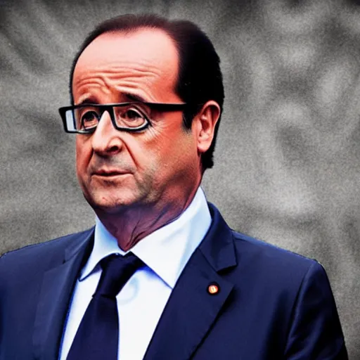 Prompt: François Hollande is Superman, realistic detailed photography