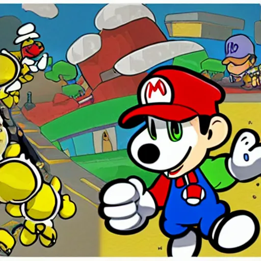 Prompt: new paper mario game concept art