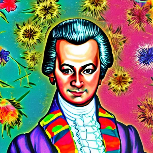 Image similar to original illustration of Mozart by Lisa Frank