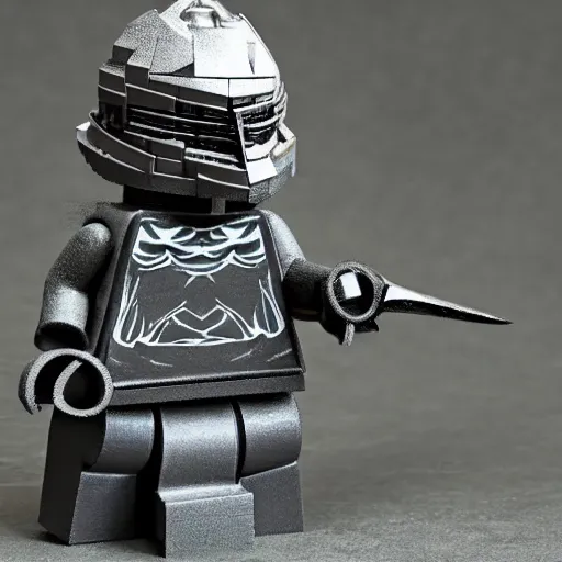 Image similar to dark souls lego figure, photo, close up