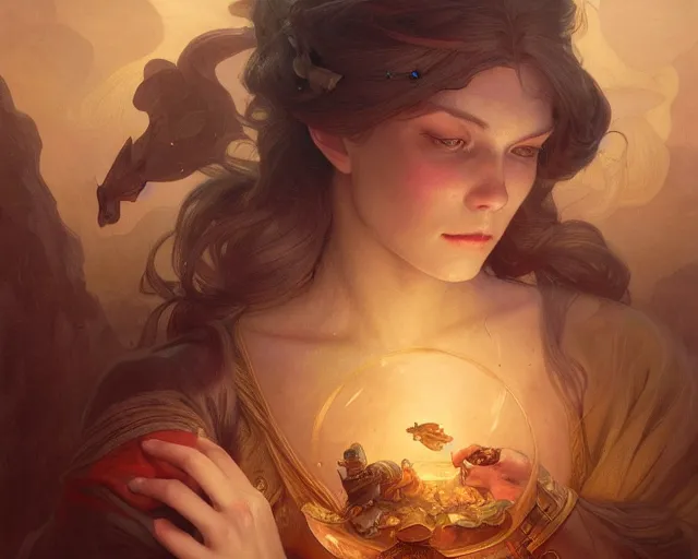 Image similar to photography of gustaf tenggren, deep focus, d & d, fantasy, intricate, elegant, highly detailed, digital painting, artstation, concept art, matte, sharp focus, illustration, hearthstone, art by artgerm and greg rutkowski and alphonse mucha