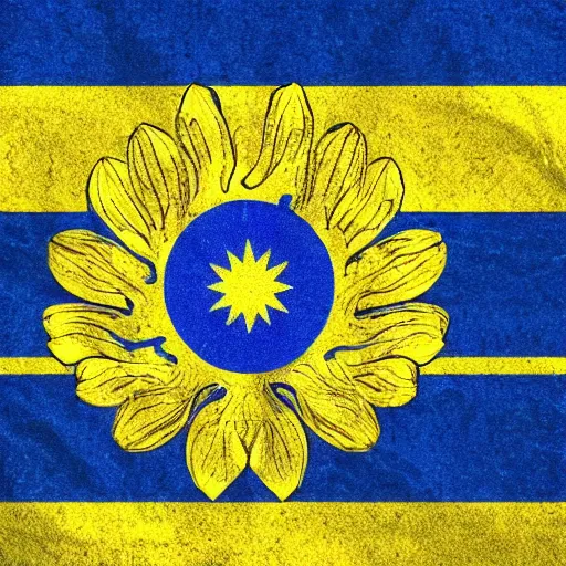 Image similar to ukraine flag in the shape of flower