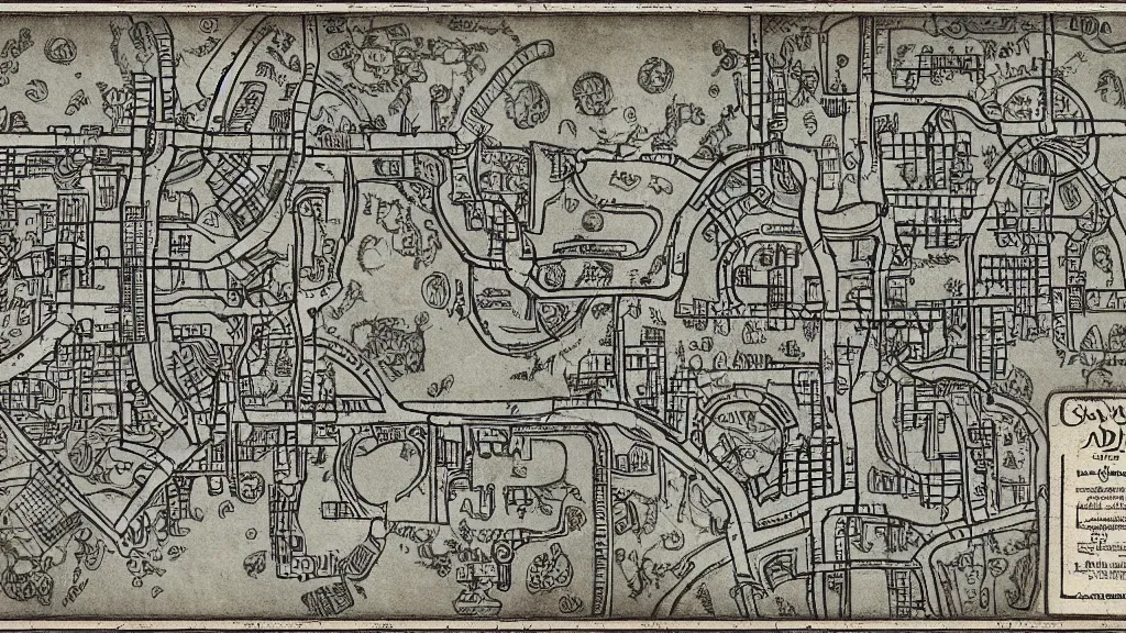 Prompt: a very detailed and stylized indoor map of a sewer beneath the religious capitol for game of d & d.